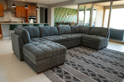 Sectional Modular 6 Piece Couch Dark Gray